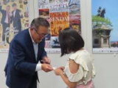 議長との名刺交換